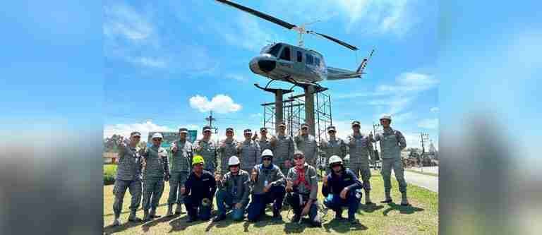 Finalizó la restauración del monumento del helicóptero de Las Delicias en Rionegro
