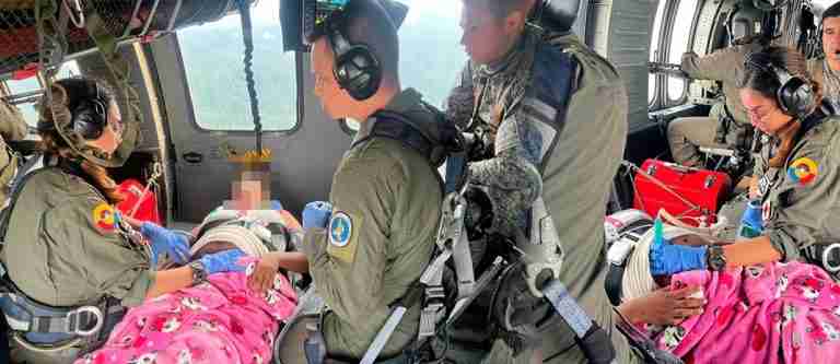 Adolescente en embarazo de alto riesgo es trasladada en helicóptero a Medellín