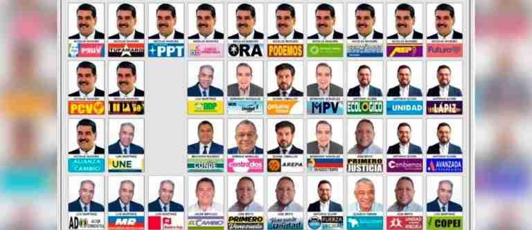 El tarjetón electoral para elecciones presidenciales en Venezuela: Maduro aparece 13 veces