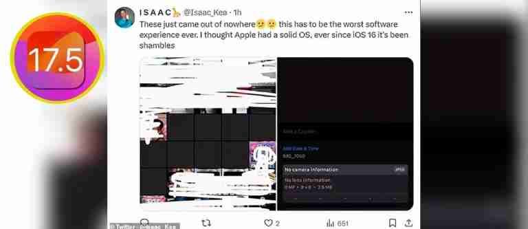 Error en la actualización iOS 17.5 de Apple hace que fotos eliminadas reaparezcan en las bibliotecas de usuarios