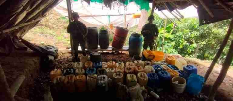 Dos laboratorios para la producción de coca fueron destruidos en Antioquia