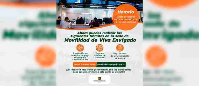 Nuevo punto de atención de Tesorería en la sede de Movilidad de Viva Envigado