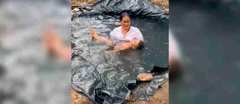 La magia de lo simple: video de abuela y nietos en piscina artesanal arrasa en redes