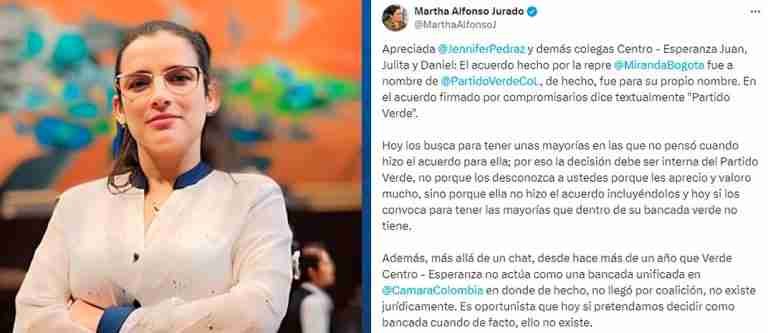 “Oportunista”: el descontento de Martha Alfonso  