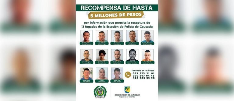 Se fugaron 13 presos de la cárcel de Caucasia esta madrugada 