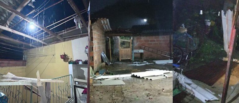 Los municipios de Cañasgordas, Vegachí, Remedios, San Carlos y Argelia; padecieron un fuerte vendaval en la noche