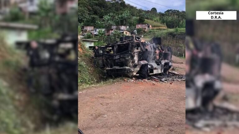Crisis en el Cauca: comunidad ataca a la fuerza pública, queman una tanqueta y hay 29 uniformados secuestrados