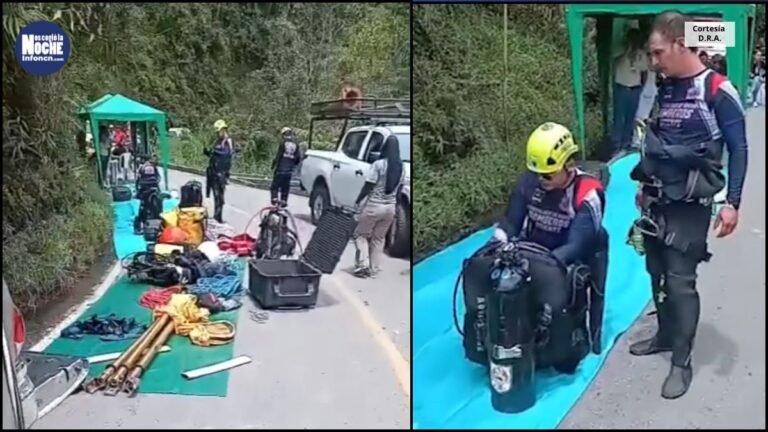 (Sin comentarios) Una volqueta cayó al río en la vía que comunica San Vicente con Concepción: una persona está desaparecida