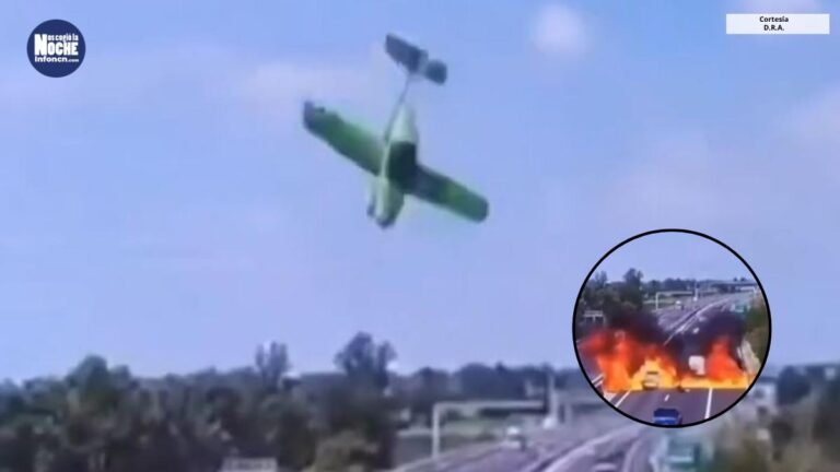 Una avioneta que se estrelló en una autopista de Italia dejó 2 personas muertas y un gran susto para los usuarios de la vía