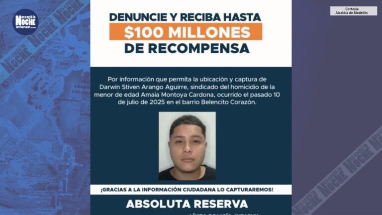 100 millones de recompensa por información que permita la captura del padrastro de Amaia, sindicado de asesinarla en la Comuna 13