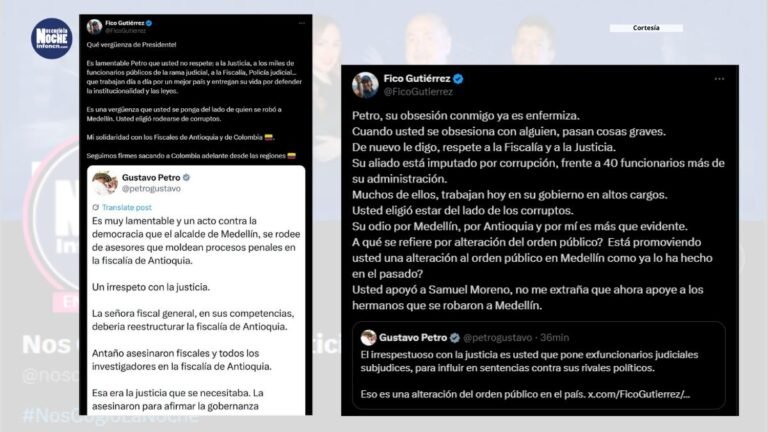 El alcalde Federico y el presidente Petro se enfrentan en redes por los resultados de la Fiscalía en Medellín