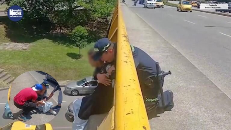 Un héroe sin capa, vestido de policía, le salvó la vida a una joven en Medellín