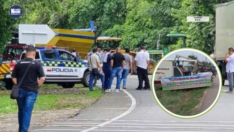 El paro arrocero tiene bloquadas vías en 6 departamentos, generando problemas para el transporte de más de 111 mil toneladas de carga