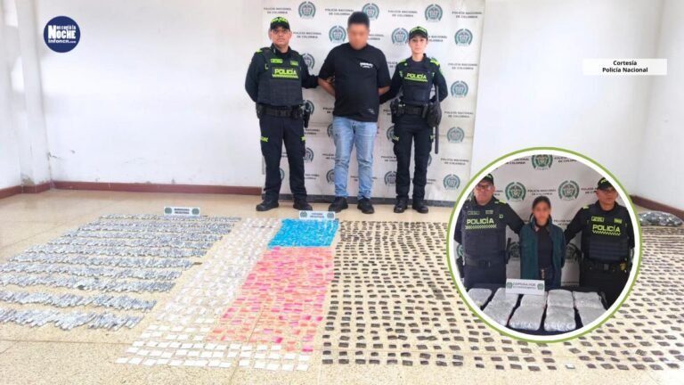 Un hombre y una mujer fueron capturados en el nororiente de Medellín, quienes transportaban altas dosis de estupefacientes