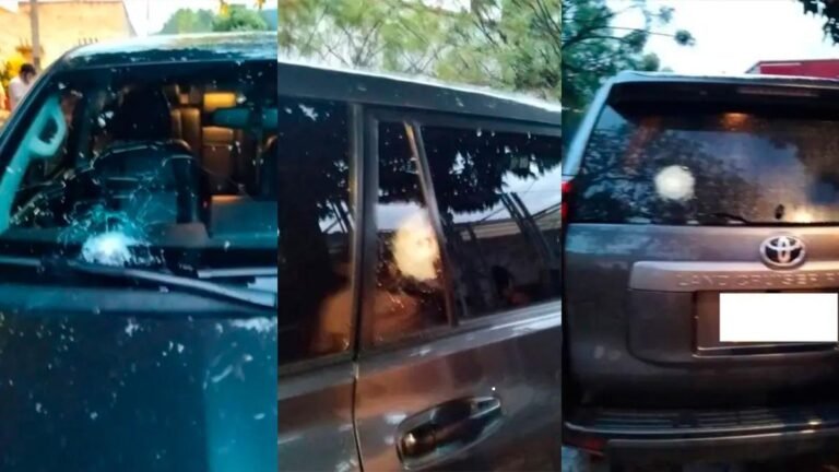 Así quedó la camioneta de Julio César Triana tras atentado en el Huila