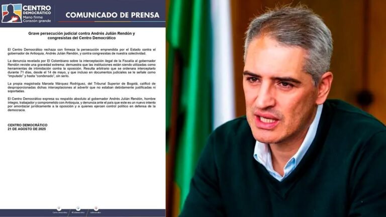 El Centro Democrático cuestiona a la Fiscalía por interceptaciones al gobernador de Antioquia