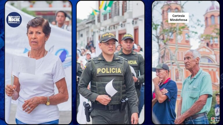 La comunidad de Amalfi marchó para rechazar el cruel ataque contra la policía que dejó 13 uniformados muertos
