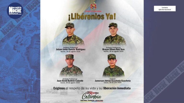 El Ejército Nacional denunció que disidentes al mando de Iván ‘Mordisco’ secuestraron 4 militares en Nariño