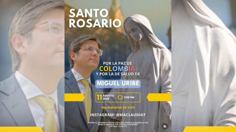 El Santo Rosario programado para este 11 de agosto por la Paz de Colombia y por la salud de Miguel Uribe queda en duda tras su fallecimiento