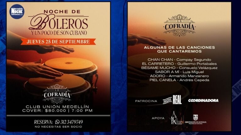 Una noche de boleros y son cubano encenderá la tarima de Cofradía este 25 de septiembre
