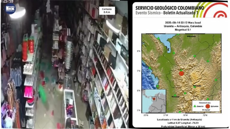 Temblor de magnitud 5.1 en Uramita se sintió con fuerza en el Valle de Aburrá