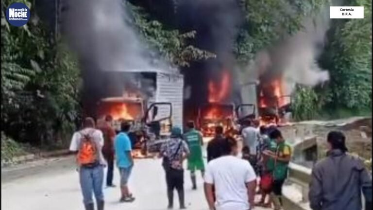 En la vía que comunica Quibdó con Pereira saquearon y quemaron 3 vehículos de carga: las autoridades le atribuyen el atentado al ELN