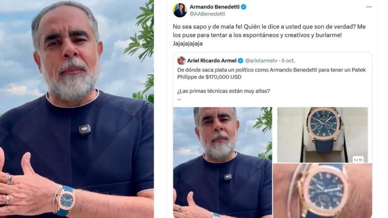 “No sea sapo”: Armando Benedetti responde a críticas por reloj de lujo Patek Philippe de 170.000 dólares