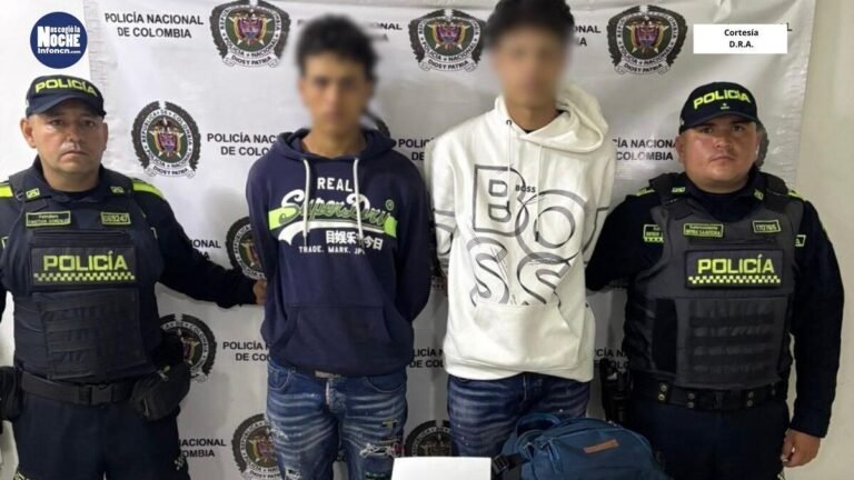 Capturaron dos presuntos delincuentes que habrían acabado de hurtar en un local comercial