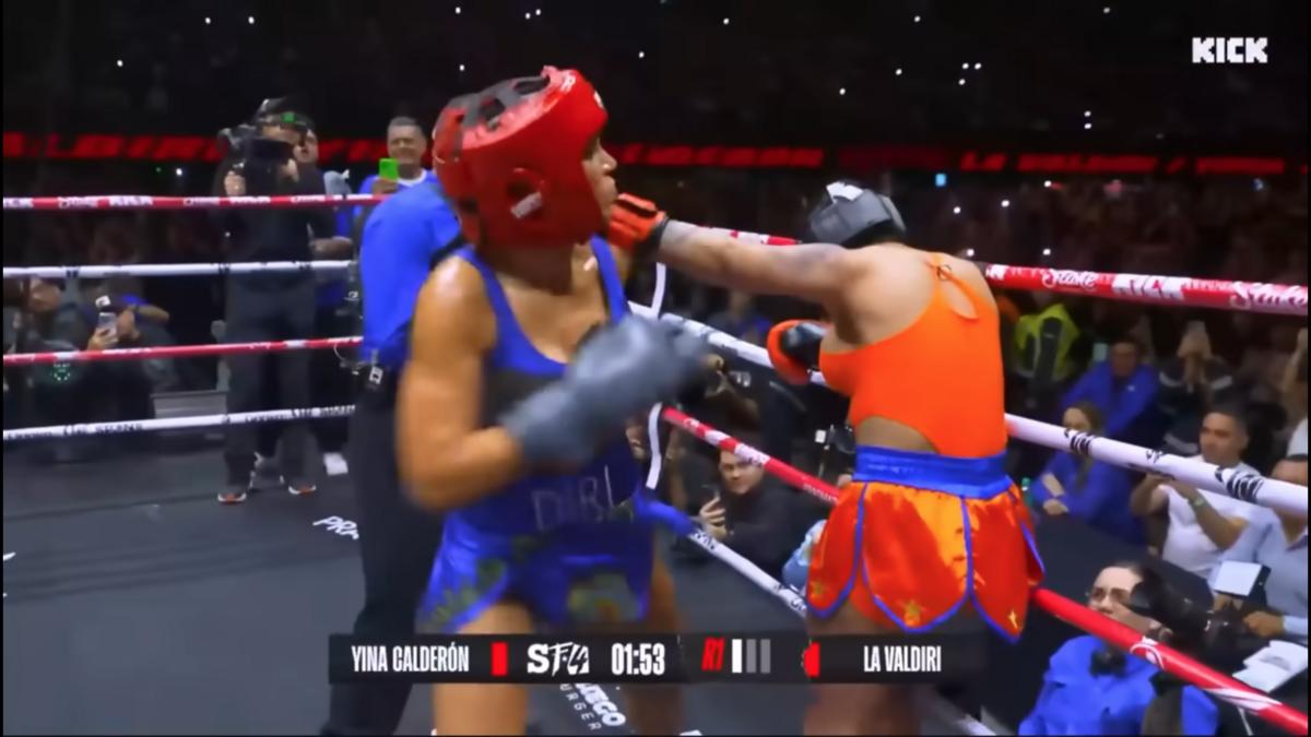 Yina Calderón abandona el ring a los pocos segundos en su pelea contra Andrea Valdiri en ‘Stream Fighters 4’