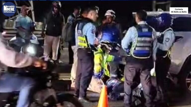 En un aparatoso accidente registrado en Bello, un motociclista perdió la vida al colicionar contra una camioneta