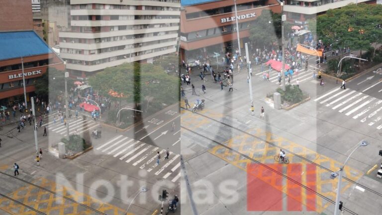 Cierre en la Avenida Oriental por manifestación de profesores convocada por Fecode en Medellín