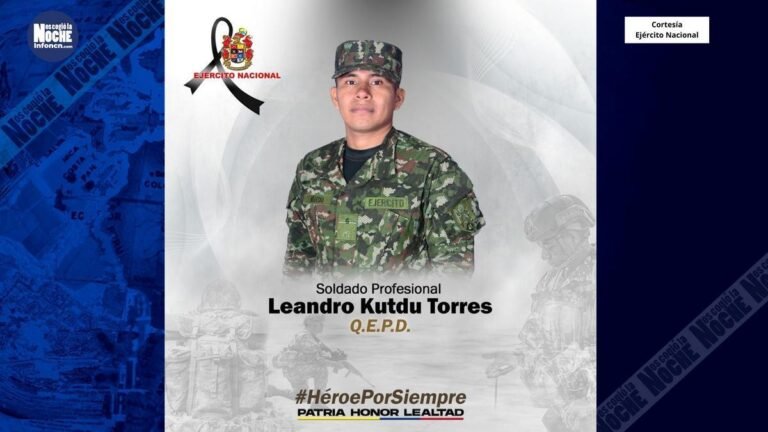 En Antioquia encontraron el cuerpo sin vida del soldado profesional Leandro Torres, luego de caer al río Cimitarra en combates con el Clan del Golfo