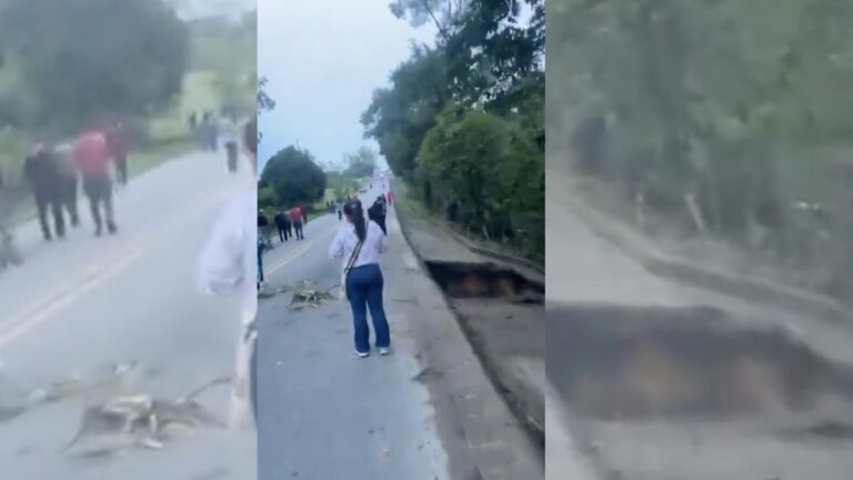 Cierre total en la vía Bucaramanga–Oiba–Bogotá por pérdida de banca genera emergencia en Santander