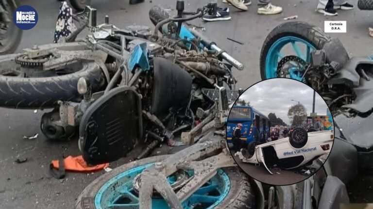 Grave accidente dejó dos motociclistas muertos y dos lesionados en Bogotá