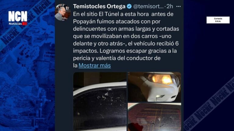 En el Cauca le hicieron atentado con armas al senador Temístocles, se salvó de milagro