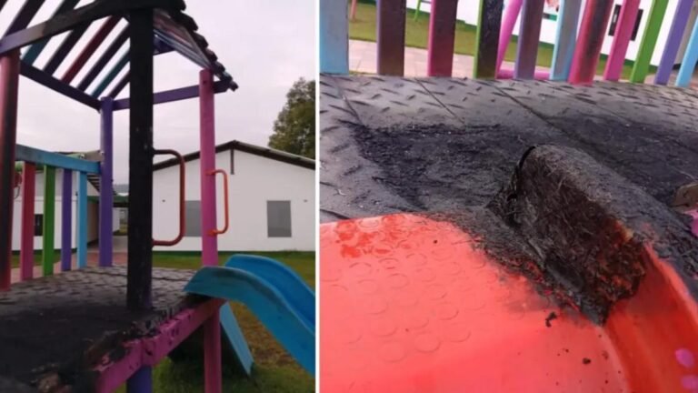 Globo provoca incendio en CDI de La Ceja y deja daños en parquecito infantil