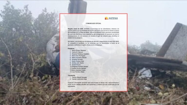 Satena confirma hallazgo de aeronave accidentada en zona rural de La Playa de Belén