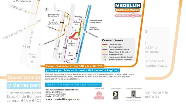 ¡Pilas! Por obras del Metro de la 80, cambia el acceso a la Autopista Norte desde el lunes 26 de enero