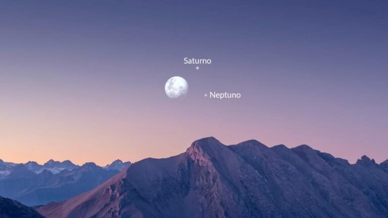 La Luna se alinea con Saturno y Neptuno en un espectáculo astronómico visible esta noche