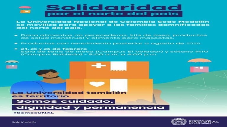 UNAL Medellín activa campaña solidaria para apoyar a damnificados de Urabá y Córdoba