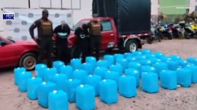 Golpe al narcotráfico: decomisan ácido sulfúrico, insumo clave para cocaína y capturan a dos personas