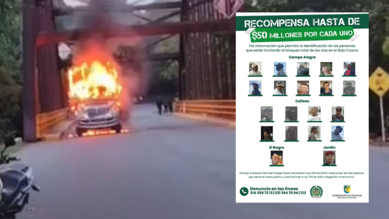 Escala la tensión en el Bajo Cauca: ofrecen recompensa por responsables de disturbios en paro minero