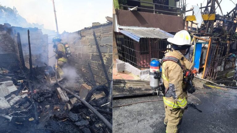 Incendio en Manrique deja dos viviendas afectadas y una persona lesionada