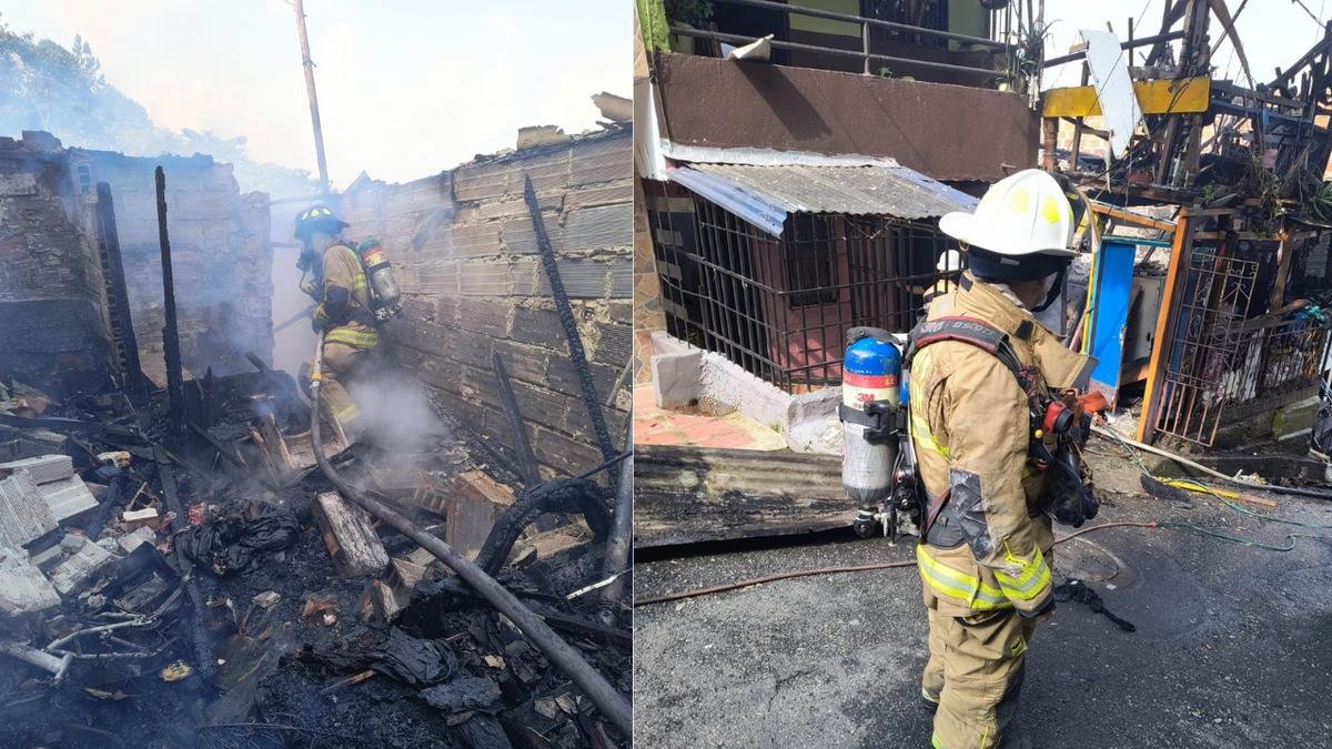 Incendio en Manrique deja dos viviendas afectadas y una persona lesionada