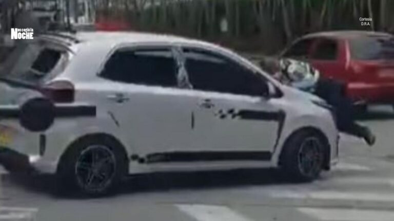 Conductor furioso fue capturado por arrollar y presuntamente lesionar con arma blanca a un agente de tránsito en Armenia