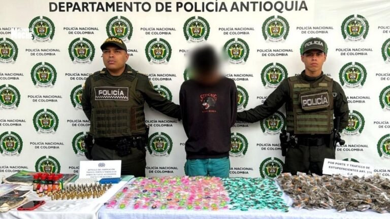 Capturan a alias “Chiqui” con armas y más de 1.200 dosis de droga en Antioquia