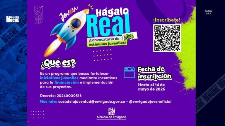 Jóvenes en Envigado podrán recibir hasta $10 millones para sus proyectos