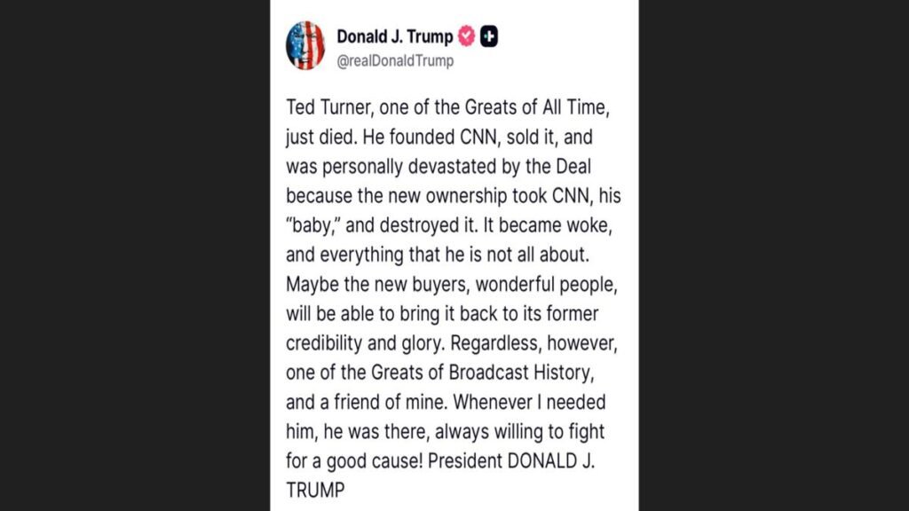Trump lamenta muerte de fundador de CNN