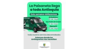 La Paisaneta sigue llevando los servicios de la Gobernación a los municipios de Antioquia