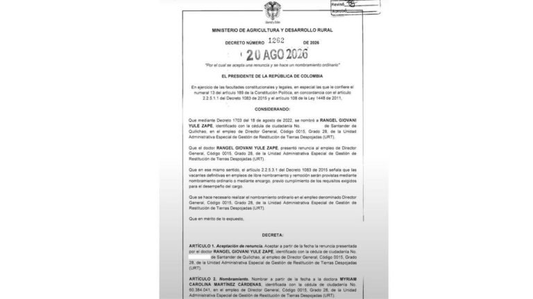 De La Espriella pone nueva ficha al frente de restitución de tierras